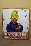 Antique Matchless Metal Polish Enamel Sign