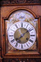 Antique Oak Brass Face Bracket Clock