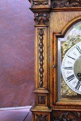 Antique Oak Brass Face Bracket Clock