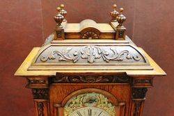 Antique Oak Brass Face Bracket Clock
