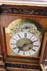 Antique Oak Brass Face Bracket Clock