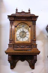 Antique Oak Brass Face Bracket Clock