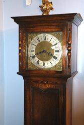 Antique Oak Brass Face Longcase Clock 