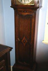 Antique Oak Brass Face Longcase Clock 