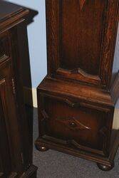 Antique Oak Brass Face Longcase Clock 