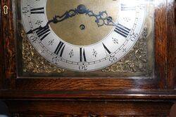 Antique Oak Brass Face Longcase Clock 