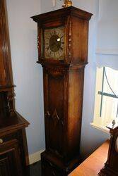 Antique Oak Brass Face Longcase Clock 