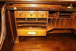 Antique Oak Roll Top Desk by the Standard Desk Company 