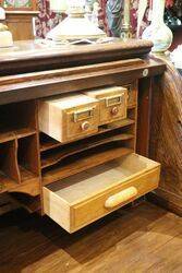 Antique Oak Roll Top Desk by the Standard Desk Company 