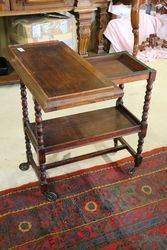 Antique Oak Tea Trolley  Games Table 