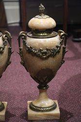 Antique Pair Of French Louis XVI Style Marble Urns  