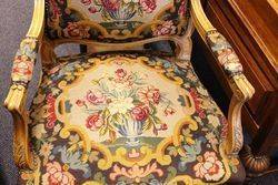 Antique Pair of French Fauteuil Arm Chairs