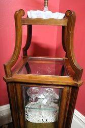 Antique Pedestal Display Cabinet 