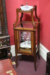 Antique Pedestal Display Cabinet 