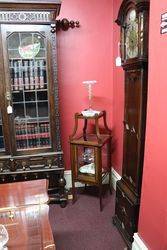 Antique Pedestal Display Cabinet 