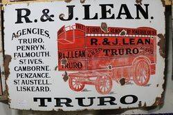 Antique Pictorial TRURO Enamel Advertising Sign 