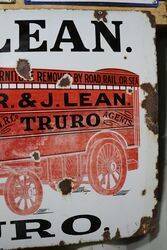 Antique Pictorial TRURO Enamel Advertising Sign 