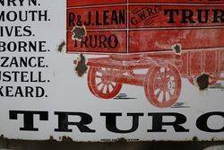 Antique Pictorial TRURO Enamel Advertising Sign 