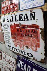 Antique Pictorial TRURO Enamel Advertising Sign 