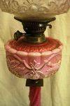 Antique Pink Milk Glass Oil Lamp Arriving Nov