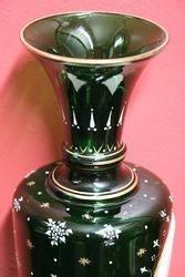 Antique Rare Green Glass Portrait Vase 