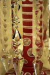 Antique Rare Pr Pink Overlay Glass Luster Vases Arriving Nov