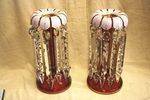 Antique Rare Pr  Ruby Glass Luster Vases Arriving Nov