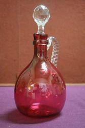 Antique Ruby Glass Jug with Stopper  