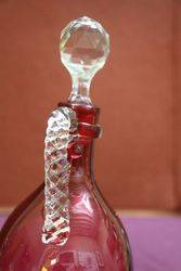 Antique Ruby Glass Jug with Stopper  