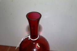 Antique Ruby Glass Mary Gregory Bottle Vase 