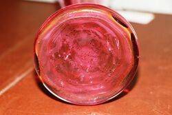 Antique Ruby Glass Mary Gregory Fluted Vase 
