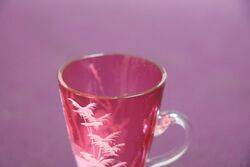 Antique Ruby Glass Mary Gregory Miniature Cup 