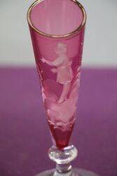 Antique Ruby Glass Mary Gregory Miniature Vase  