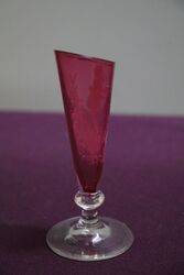 Antique Ruby Glass Mary Gregory Miniature Vase  