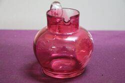 Antique Ruby Glass Mary Gregory Small Jug 