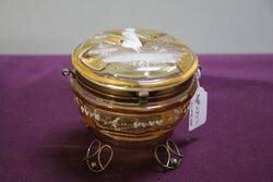 Antique Ruby Glass Mary Gregory Trinket Bowl 