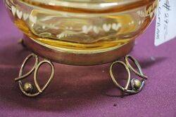 Antique Ruby Glass Mary Gregory Trinket Bowl 