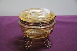 Antique Ruby Glass Mary Gregory Trinket Bowl 