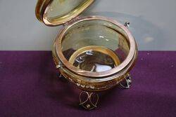 Antique Ruby Glass Mary Gregory Trinket Bowl 