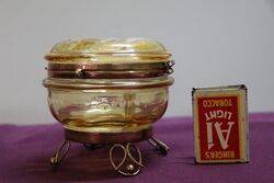 Antique Ruby Glass Mary Gregory Trinket Bowl 