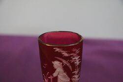Antique Ruby Glass Mary Gregory Vase  