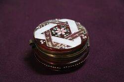 Antique Ruby Glass Moser Pill Box  