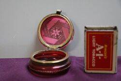 Antique Ruby Glass Moser Pill Box  
