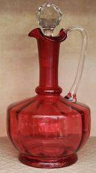 Antique Ruby Glass Wine Jug 
