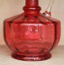 Antique Ruby Glass Wine Jug 