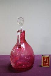 Antique Ruby Mary Gregory Wine Jug 