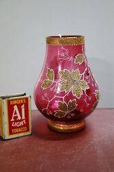 Antique Ruby and Gold Moser Glass Vase  