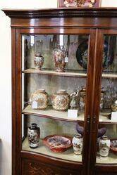 Antique Serpentine Front Walnut Display Cabinet  