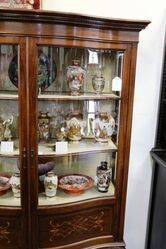 Antique Serpentine Front Walnut Display Cabinet  