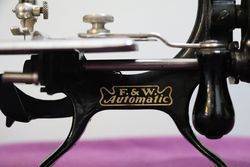 Antique Sewing Machine F+W Automatic Made By the foley+Williams  